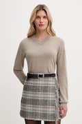 United Colors of Benetton sweter z dodatkiem wełny damski kolor beżowy lekki 102HD4032