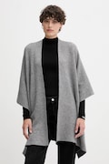 United Colors of Benetton poncho z dodatkiem wełny dwustronny damski kolor szary 112HEU01N