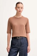 United Colors of Benetton sweter wełniany damskie kolor brązowy lekki 11AHD10E6