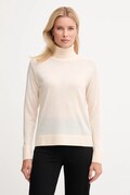 United Colors of Benetton sweter wełniany damski kolor beżowy lekki z golfem 11AHD203Y