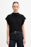 Γιλέκο με προσθήκη μαλλιού United Colors of Benetton χρώμα: μαύρο, 1244D10EF