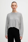 Pulover z dodatkom volne United Colors of Benetton siva barva, 126WD10E4