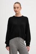Pulover z dodatkom volne United Colors of Benetton črna barva, 126WD10E4