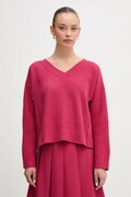 United Colors of Benetton sweter z dodatkiem wełny damski kolor różowy 126WD402Z