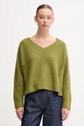 Pulover s dodatkom vune United Colors of Benetton boja: zelena, 126WD402Z