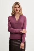United Colors of Benetton sweter damski kolor fioletowy lekki 1W2AD4034