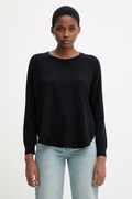 United Colors of Benetton sweter z dodatkiem wełny damski kolor czarny lekki 1Y6SD10EG