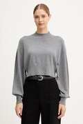 Pulover z dodatkom volne United Colors of Benetton siva barva, 1Y6SD2041