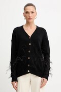 Fracomina cardigan din amestec de lână culoarea negru, FS25WT8006K50501