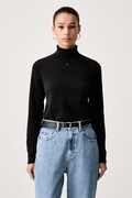 Tommy Jeans pulover de bumbac culoarea negru, light, cu guler, DW0DW21672