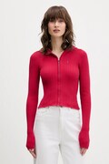 Tommy Jeans kardigan damski kolor bordowy lekki DW0DW21673
