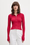 Tommy Jeans kardigan damski kolor bordowy lekki DW0DW21673