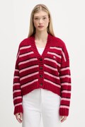 Tommy Jeans kardigan z domieszką wełny damski kolor różowy DW0DW21678