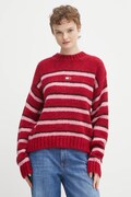 Tommy Jeans sweter z domieszką alpaki damski kolor czerwony DW0DW21679