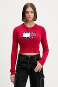 Tommy Jeans sweter damski kolor bordowy DW0DW21690