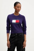 Tommy Jeans sweter damski kolor fioletowy DW0DW21690