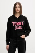 Pulover s dodatkom vune Tommy Jeans boja: crna, DW0DW21711
