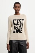 Weekend Max Mara sweter z wełną NITRA damski kolor beżowy 2525366292600