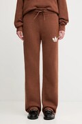 adidas Originals spodnie dresowe z domieszką wełny Knitted Pants damskie kolor brązowy z nadrukiem KF2535