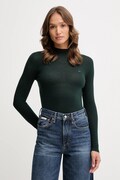 Вовняний светр Lacoste колір зелений легкий півгольф AF4189