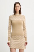 Guess sweter z dodatkiem wełny AUBREY damski kolor beżowy z półgolfem W5BR24 Z3JD2