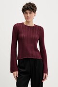 Sisley sweter bawełniany damski kolor bordowy lekki 1494M106O