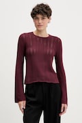 Sisley sweter bawełniany damski kolor bordowy lekki 1494M106O