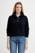 Vlněný svetr A.P.C. Pull Thea dámský, tmavomodrá barva, s pologolfem, WVBCZ.F23426