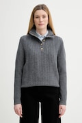 Vlněný svetr A.P.C. Pull Thea dámský, šedá barva, s pologolfem, WVBCZ.F23426