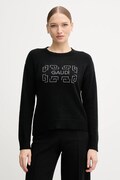Gaudi sweter z dodatkiem wełny damski kolor czarny 521BD53009