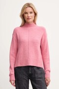 Pepe Jeans sweter z domieszką wełny damski kolor różowy z półgolfem PL7000032