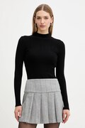 Twinset sweter damski kolor czarny lekki z półgolfem 252TT3221