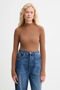 Twinset pulover de lână culoarea maro, light, cu turtleneck, 252TT3111
