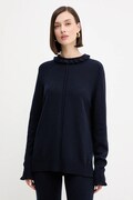 Twinset sweter z wełną damski kolor granatowy z półgolfem 252TT3350