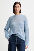 Twinset sweter z wełną damski kolor niebieski lekki 252TT3201
