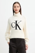 Βαμβακερό πουλόβερ Calvin Klein Jeans χρώμα: μπεζ, LV047D349G