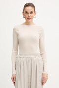 MAX&Co. sweter wełniany damski kolor beżowy lekki 2526366134200