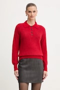 Marella sweter z dodatkiem wełny damski kolor czerwony 2523366374200