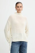 Marella sweter z dodatkiem wełny Emme by Marella damski kolor beżowy ciepły z półgolfem 2525366082200