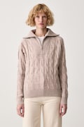 Tommy Hilfiger pulover ženski volnen bež WW0WW46425