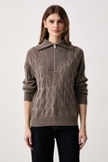 Tommy Hilfiger sweter damski wełniany brązowy WW0WW46425
