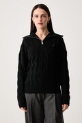 Tommy Hilfiger sweter damski wełniany czarny WW0WW46425