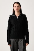 Tommy Hilfiger sweter damski wełniany czarny WW0WW46425