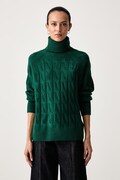 Tommy Hilfiger sweter damski wełniany zielony WW0WW46791