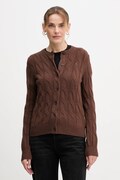 Вовняний кардиган Tommy Hilfiger колір коричневий WW0WW47463