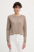 Tommy Hilfiger sweter wełniany damski kolor brązowy WW0WW47470
