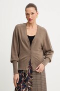 BOSS kardigan kaszmirowy damski kolor brązowy lekki 50548814