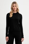 Calvin Klein sweter z dodatkiem wełny damski kolor czarny lekki LV044D370G