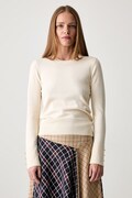 Barbour CARLBY pulover cu lână merino pentru femei bej LKN1686