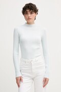 Calvin Klein Jeans sweter damski kolor niebieski lekki z półgolfem LV044D348G